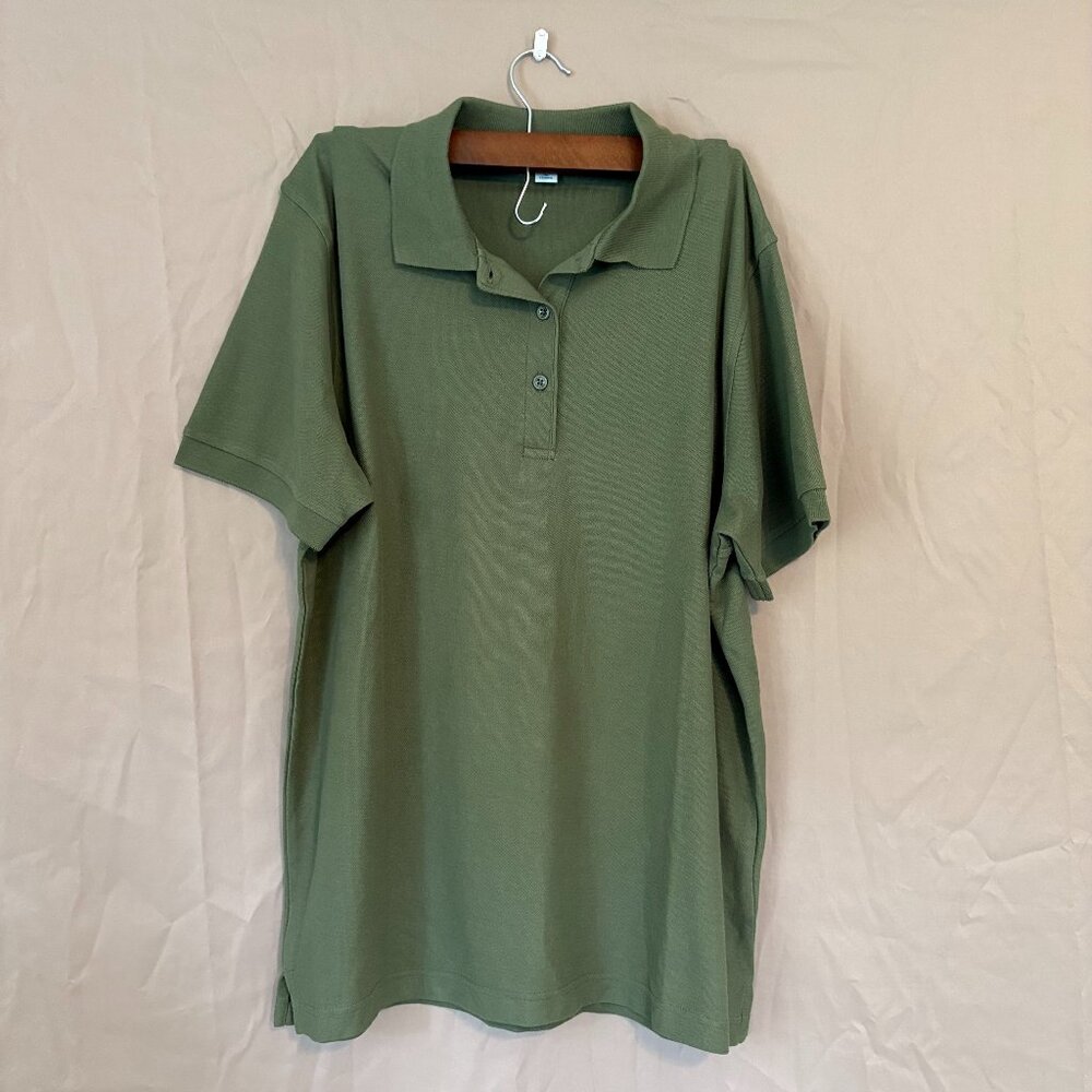 New Port Authority Green Collared Work Button Shirt Women's Large